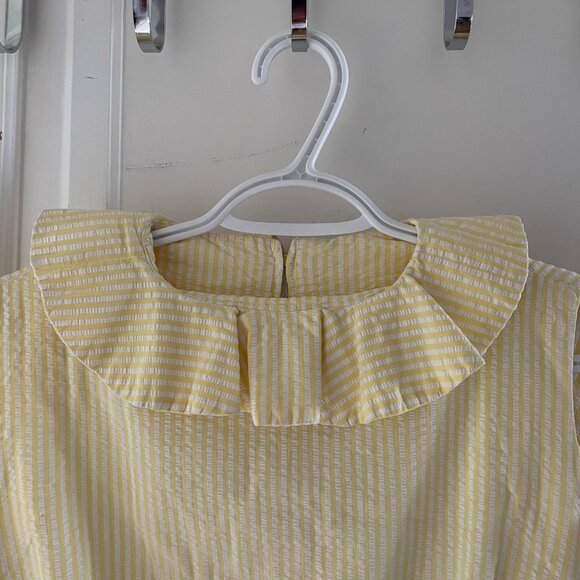 1960s Vintage Yellow Cotton Summer Mini Dress - Picture 3 of 5